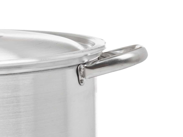 Kinvara Marmite en Aluminium 36 cm 30 L Argent Compatible Gaz Four et Lave-vaisselle (Set de 2)