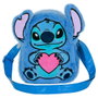 KaracterMania - Sac peluche en forme de cœur Stitch (Disney) - Sac à main - Dimensions 170 mm x 230 mm x 20 mm