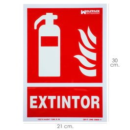 WOLFPACK LINEA PROFESIONAL Panneau extincteur 30x21 cm