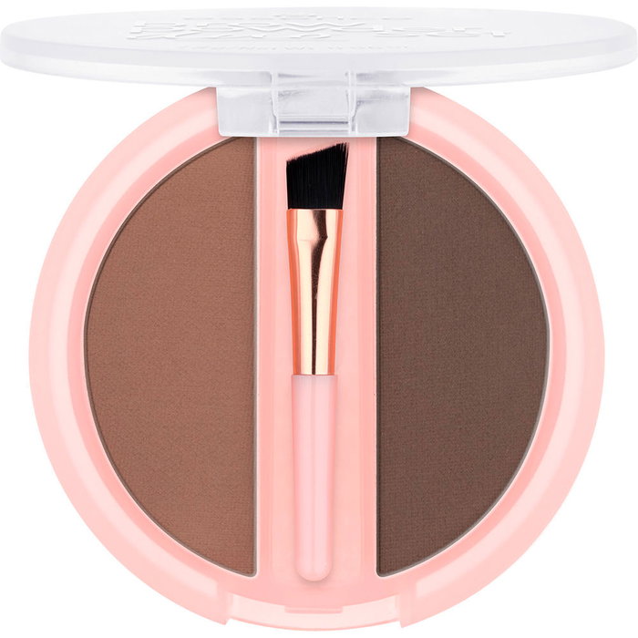 Essence Poudre à sourcils Duo Set Mat, Teinte Moyen 02, Poudre longue tenue pour un effet naturel, Maquillage sourcils, 1.8 g