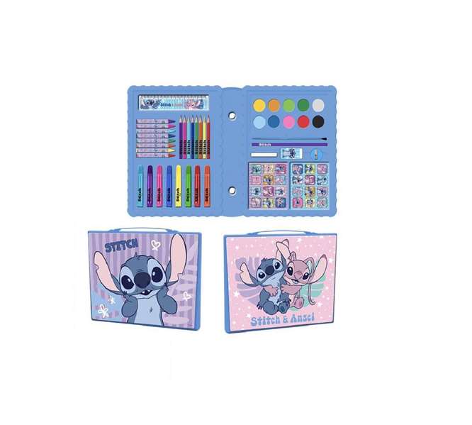 Cerdá Set papeterie colorable boîte Stitch 26.7 x 45.3 x (26.7 x 45.3 x 3.0 cm), boîte de dessin pour enfants à partir de 3 ans Cerdá Set papeterie colorable boîte Stitch 26.7 x 45.3 x (26.7 x 45.3 x 3.0 cm), boîte de dessin pour enfants à partir de 3 ans