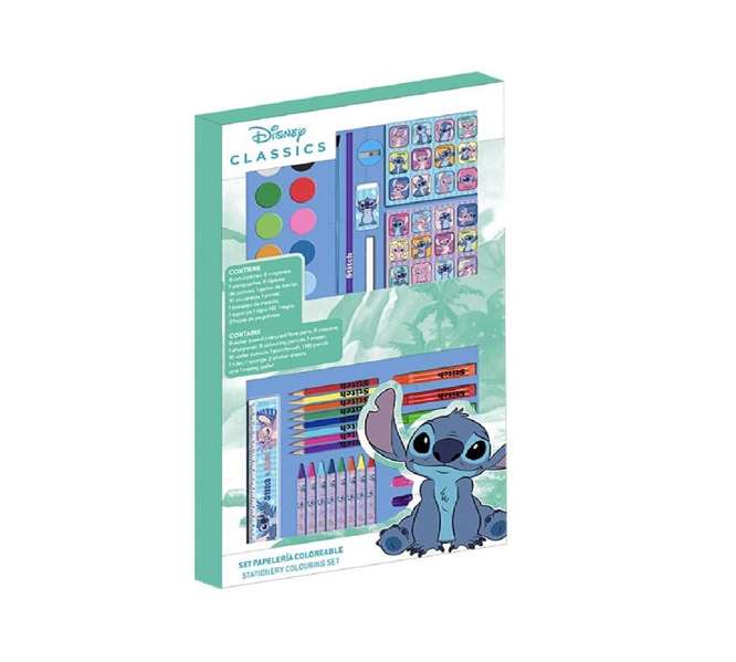 Cerdá Set papeterie colorable boîte Stitch 26.7 x 45.3 x (26.7 x 45.3 x 3.0 cm), boîte de dessin pour enfants à partir de 3 ans Cerdá Set papeterie colorable boîte Stitch 26.7 x 45.3 x (26.7 x 45.3 x 3.0 cm), boîte de dessin pour enfants à partir de 3 ans