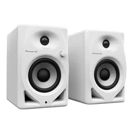 Pioneer DJ DM-40D Enceintes de monitoring studio actives 2x19W Blanc, avec design Bass Reflex, idéales pour DJing et production musicale