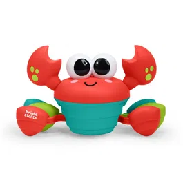 Bright Starts Jouet bébé 6 mois et plus Rockin' Crawling Crab - Crabe musical mobile pour encourager la motricité, avec capteurs d'obstacle et arrêt automatique