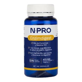 Npro Enzimdigest 60 capsules Aide digestive Complexe d'enzymes