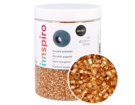 Innspiro Rocaille de verre ronde argentée et dorée 2,3 mm, 500 g environ