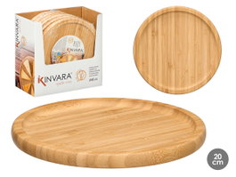 KINVARA Plateau rond en bambou 20x20cm Naturel