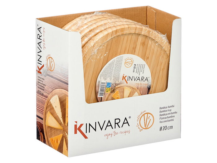 KINVARA Plateau rond en bambou 20x20cm Naturel