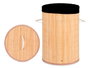 KIPIT Panier de rangement rond en bambou et tissu noir