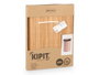 KIPIT Panier de rangement rond en bambou et tissu noir
