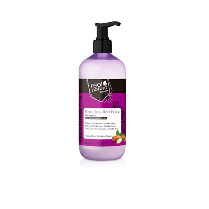 Real Natura Shampoing Pro-Lisos Anti-Frizz à l'Argan 500 mL - Soin lissant et brillant pour cheveux lisses sans sels Real Natura Shampoing Pro-Lisos Anti-Frizz à l'Argan 500 mL - Soin lissant et brillant pour cheveux lisses sans sels
