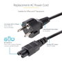 Startech PXTNB3SEU2M Câble d'alimentation Schuko C5 vers IEC 60320 C5 2 Mètres Noir pour Ordinateur Portable