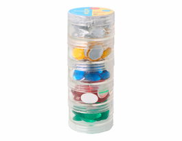 Innspiro Set de gemmes décoratives acryliques ovales couleurs basiques 13x18mm, 125u approx.