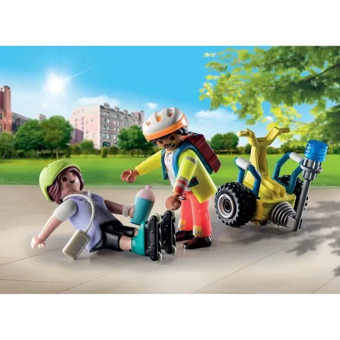 Playmobil 71257 Secouriste avec gyropode - Set Starter Pack City Action Les Secouristes - 34 pièces - Figurine et accessoires - Dès 4 ans