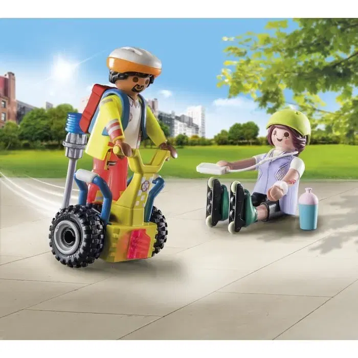 Playmobil 71257 Secouriste avec gyropode - Set Starter Pack City Action Les Secouristes - 34 pièces - Figurine et accessoires - Dès 4 ans