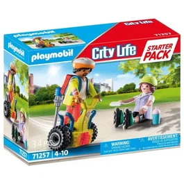 Playmobil 71257 Secouriste avec gyropode - Set Starter Pack City Action Les Secouristes - 34 pièces - Figurine et accessoires - Dès 4 ans