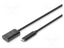 DIGITUS Câble Repeater USB 3.2 Gen 2 avec amplificateur, 5m, Noir