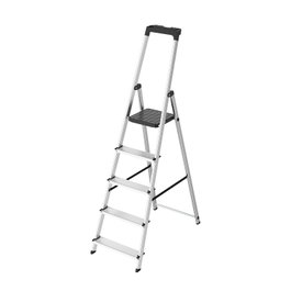 ORYX Échelle en aluminium de 5 marches pour usage domestique certifiée EN 131