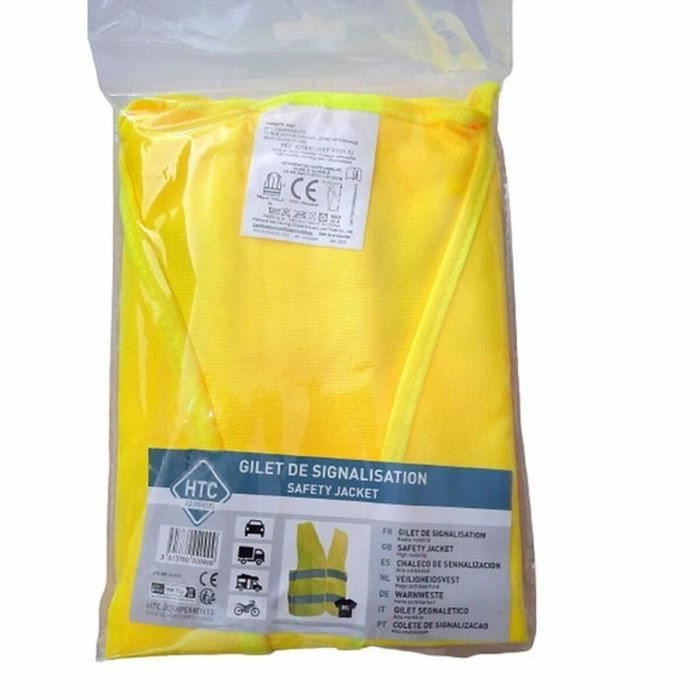HTC EQUIPEMENT Pack de sécurité avec 1 triangle et 5 gilets jaune XL HTC EQUIPEMENT Pack de sécurité avec 1 triangle et 5 gilets jaune XL