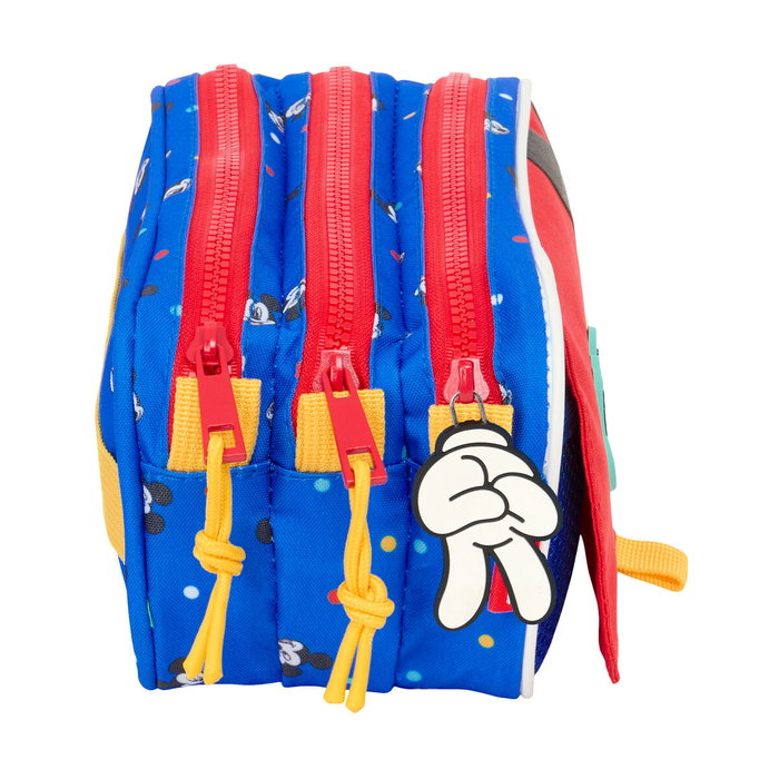 Trousse Fourre-Tout Triple Mickey Mouse Clubhouse Good day Bleu 21,5 x 10 x 8 cm