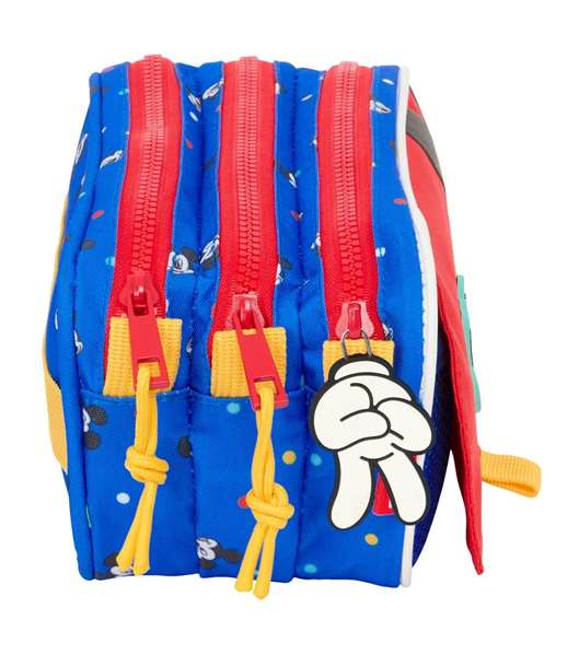 Safta Portatodo Triple Big Mickey Mouse "Good Day" Sacoche Organisatrice pour Enfants 21.5x10x8 cm
