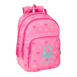 Cartable Benetton Heart Rose 32 x 42 x 15 cm