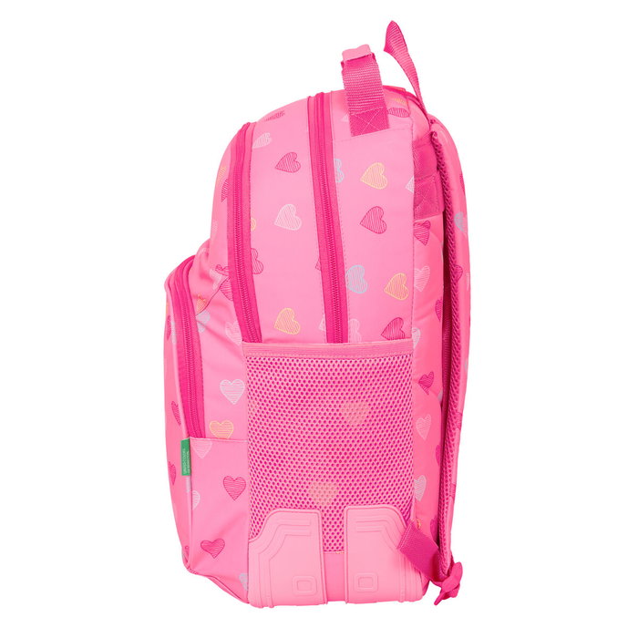 Cartable Benetton Heart Rose 32 x 42 x 15 cm Cartable Benetton Heart Rose 32 x 42 x 15 cm