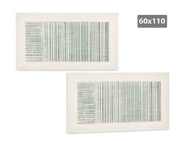 GIFTDECOR Tableau Relief Rayures Turquoise 60x110cm