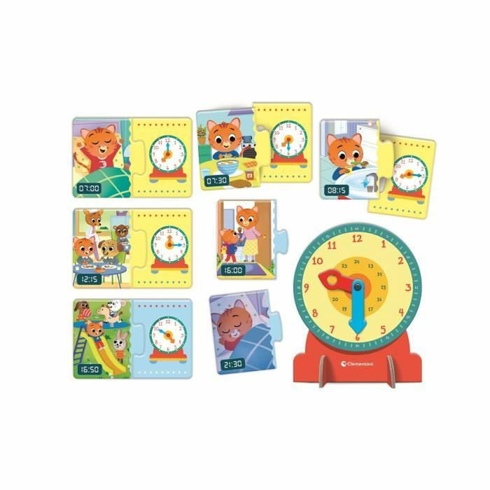 Clementoni L'heure - Horloge éducative avec 13 mini-puzzles