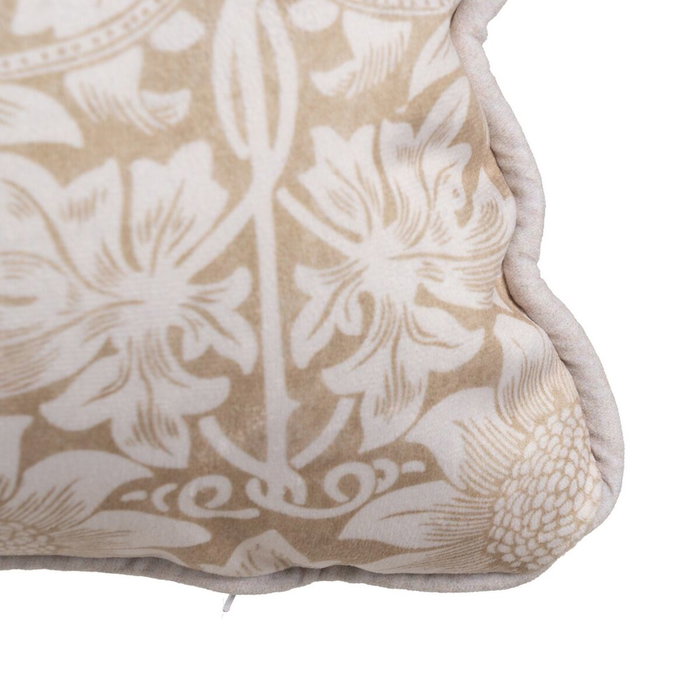BigBuy Home Coussin Flowers Beige Fleurs 60 x 10 x 30 cm