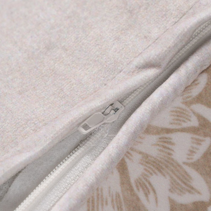 BigBuy Home Coussin Flowers Beige Fleurs 60 x 10 x 30 cm