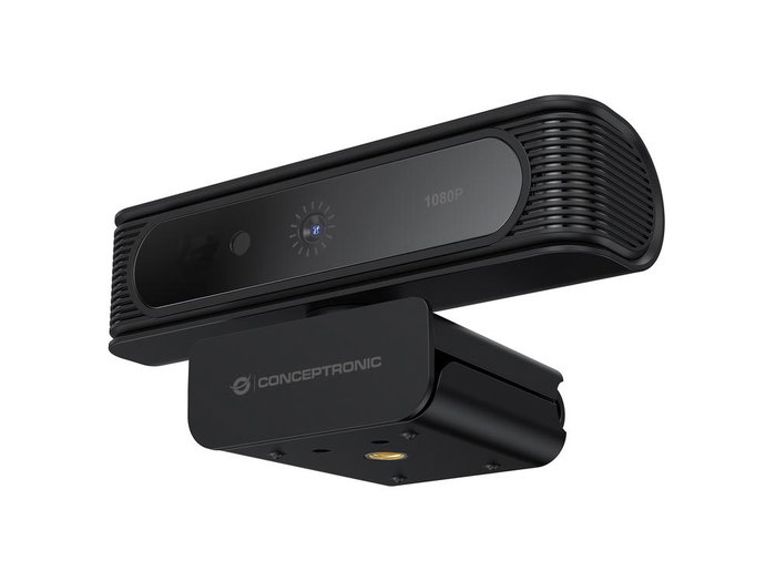 Conceptronic Webcam FHD Amdis 1080P USB avec reconnaissance faciale Windows Hello angle de vision 80°