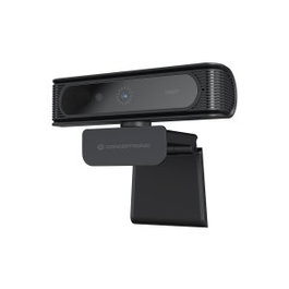 Conceptronic Webcam FHD Amdis 1080P USB avec reconnaissance faciale Windows Hello angle de vision 80°