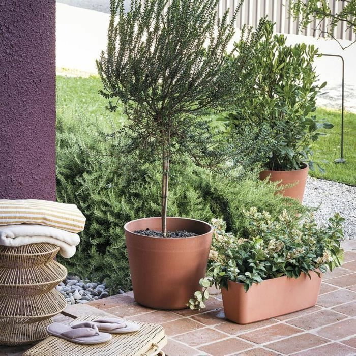 Deroma Pot de fleurs Origin, 9,6 L, Terre cuite