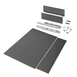 Emuca Kit de tiroir Vertex Gris anthracite et blanc, H 178 mm, Module 900 mm