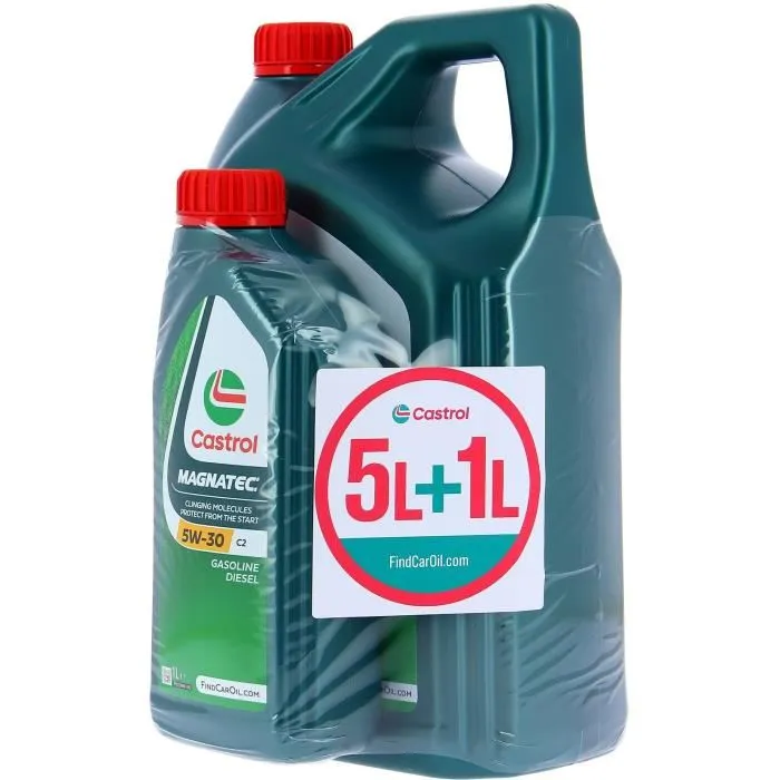 Castrol 057166 Huile moteur Magnatec 5W-30 C2, 5 litres + 1 litre gratuit, offre spéciale