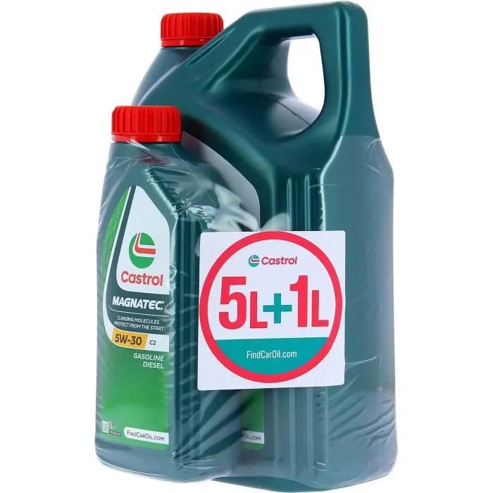 Castrol 057166 Huile moteur Magnatec 5W-30 C2, 5 litres + 1 litre gratuit, offre spéciale