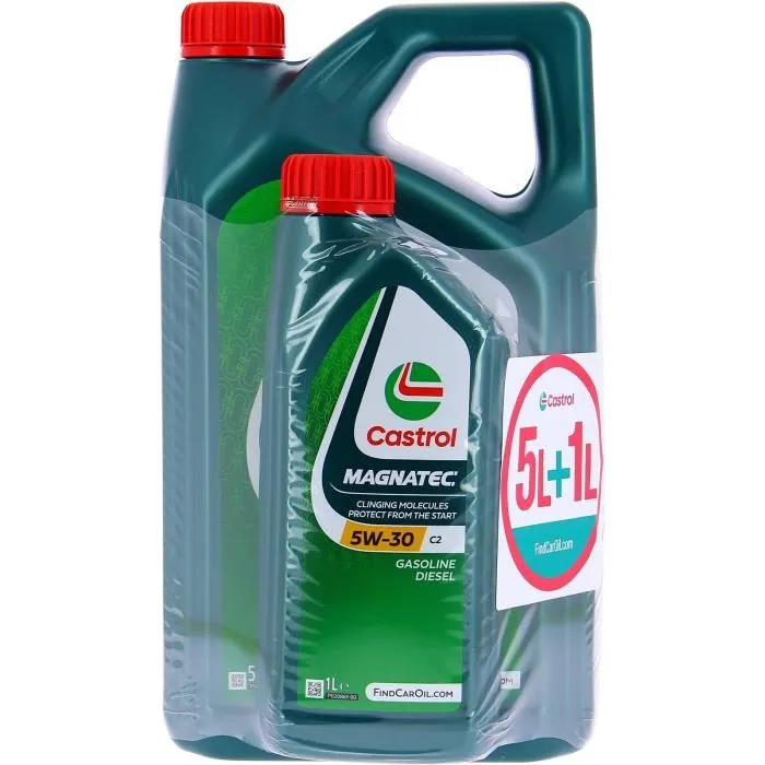 Castrol 057166 Huile moteur Magnatec 5W-30 C2, 5 litres + 1 litre gratuit, offre spéciale