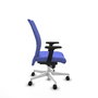 Piqueras Y Crespo Silla Albacete confidente, Bleu clair, Mécanisme Sincro, Bras 2D, Base blanche