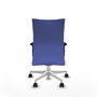 Piqueras Y Crespo Silla Albacete confidente, Bleu clair, Mécanisme Sincro, Bras 2D, Base blanche