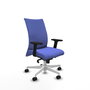Piqueras Y Crespo Silla Albacete confidente, Bleu clair, Mécanisme Sincro, Bras 2D, Base blanche