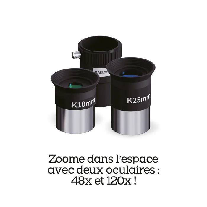 Canal Toys COS 002 Télescope astronomique avec support smartphone pour photos, oculaires 40x et 16x - Kit de découverte du ciel pour enfants