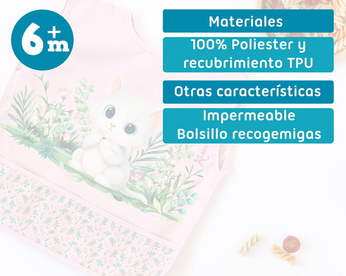 KioKids Babero Imperméable Anti-taches avec Poche - Rose - pour Bébé 4 mois+ KioKids Babero Imperméable Anti-taches avec Poche - Rose - pour Bébé 4 mois+