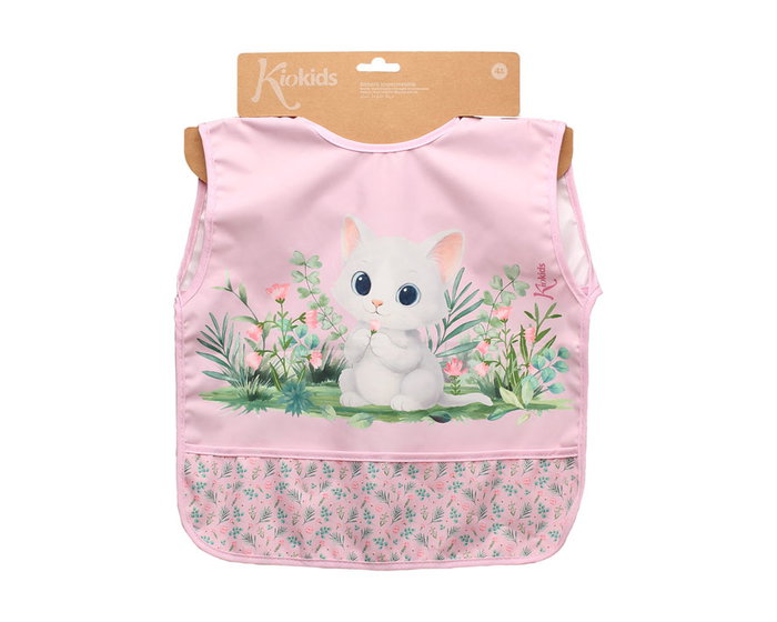 KioKids Babero Imperméable Anti-taches avec Poche - Rose - pour Bébé 4 mois+ KioKids Babero Imperméable Anti-taches avec Poche - Rose - pour Bébé 4 mois+