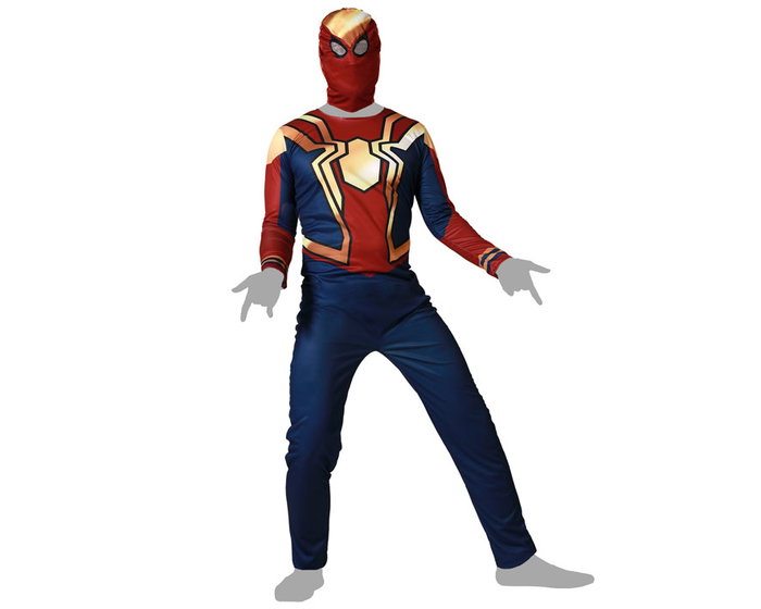 Déguisement Adulte Homme Super-Héros Araignée Bleu - Costume Complet avec Masque - Taille XL en Polyester