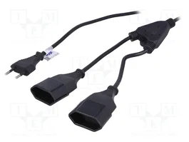AKYGA Câble d'alimentation H03VV-F 2x0,75mm2 Noir 1,2m