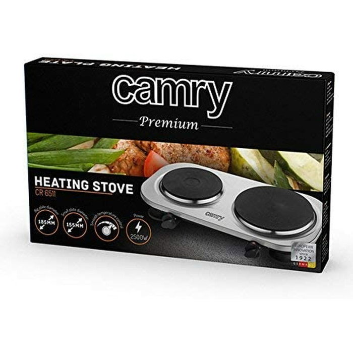 Plaque Électrique Adler CR 6511 Noir Acier 2500 W