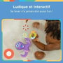 Nuby Jouet de bain Pieuvre interactive flottante avec anneaux - Violet