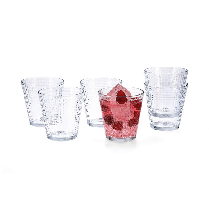Quid Set 6 Verres Bas Verre Lina 25 cL avec Relief