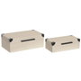 Home ESPRIT Boîte à bijoux Noir Beige Bois (2 Unités)